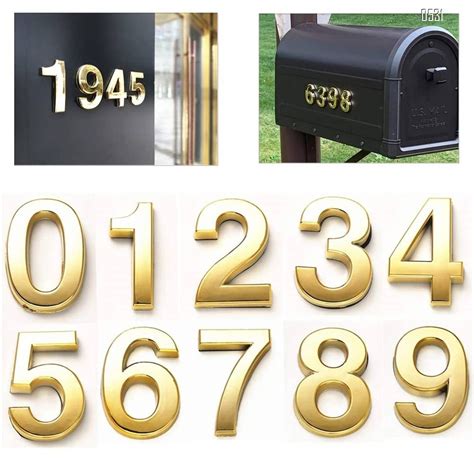 gold metal house numbers|gold adhesive numbers.